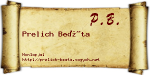 Prelich Beáta névjegykártya